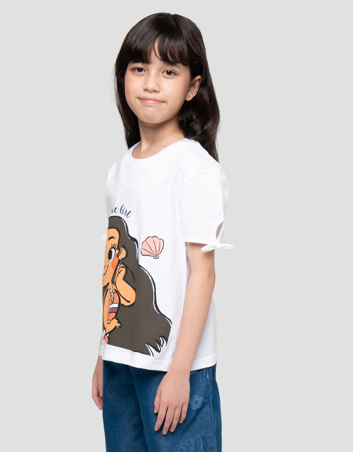 Disney Moana Oceanic Girl Print Kaos Anak Perempuan
