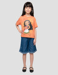 Disney Moana Flower Print Kaos Anak Perempuan