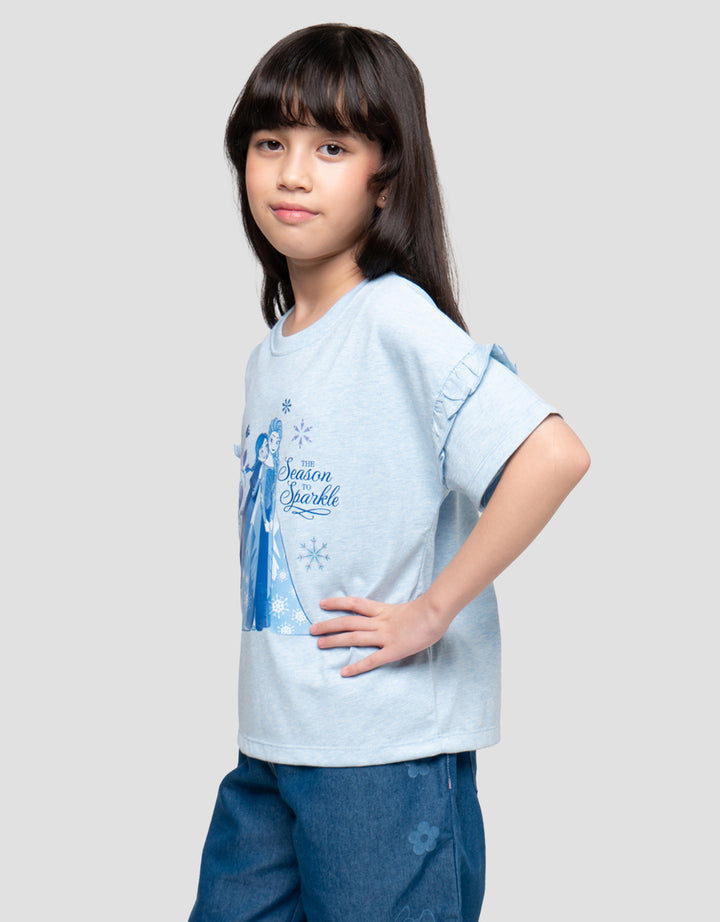 Disney Frozen Lengan Ruffle Print Kaos Anak Perempuan