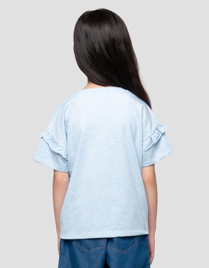 Disney Frozen Lengan Ruffle Print Kaos Anak Perempuan