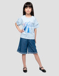 Disney Frozen Lengan Ruffle Print Kaos Anak Perempuan