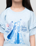 Disney Frozen Lengan Ruffle Print Kaos Anak Perempuan