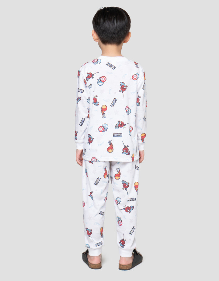 Marvel Spiderman Print Pakaian Setelan Piyama Anak Laki-laki