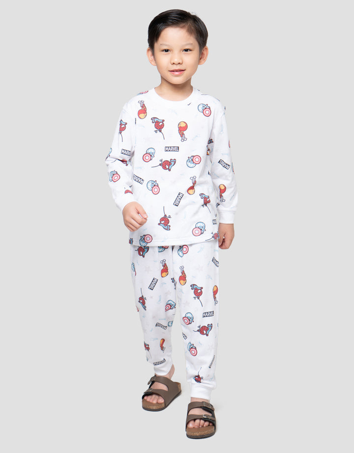 Marvel Spiderman Print Pakaian Setelan Piyama Anak Laki-laki