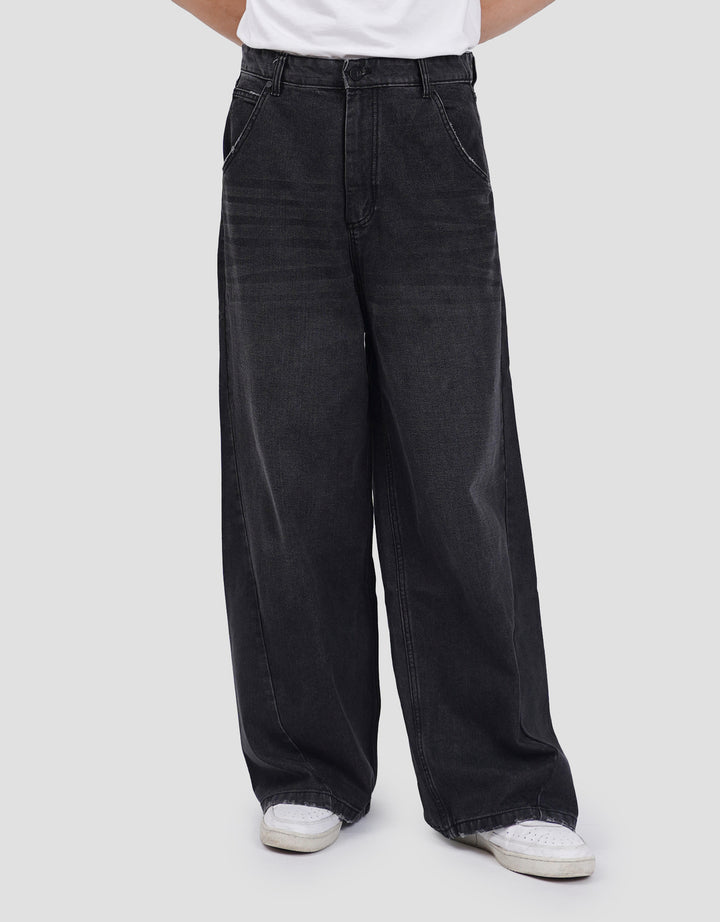 Nevada Mega Baggy Twisted Seam Celana Jeans Pria