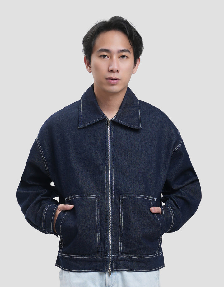 Nevada Boxy Fit With Full Zipper Jaket Jeans Pria