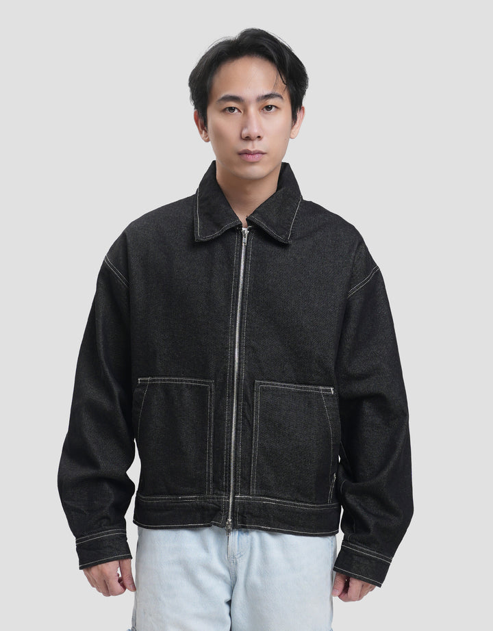 Nevada Boxy Fit With Full Zipper Jaket Jeans Pria