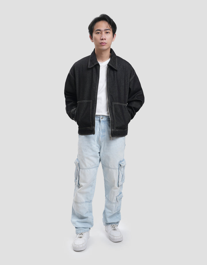 Nevada Boxy Fit With Full Zipper Jaket Jeans Pria