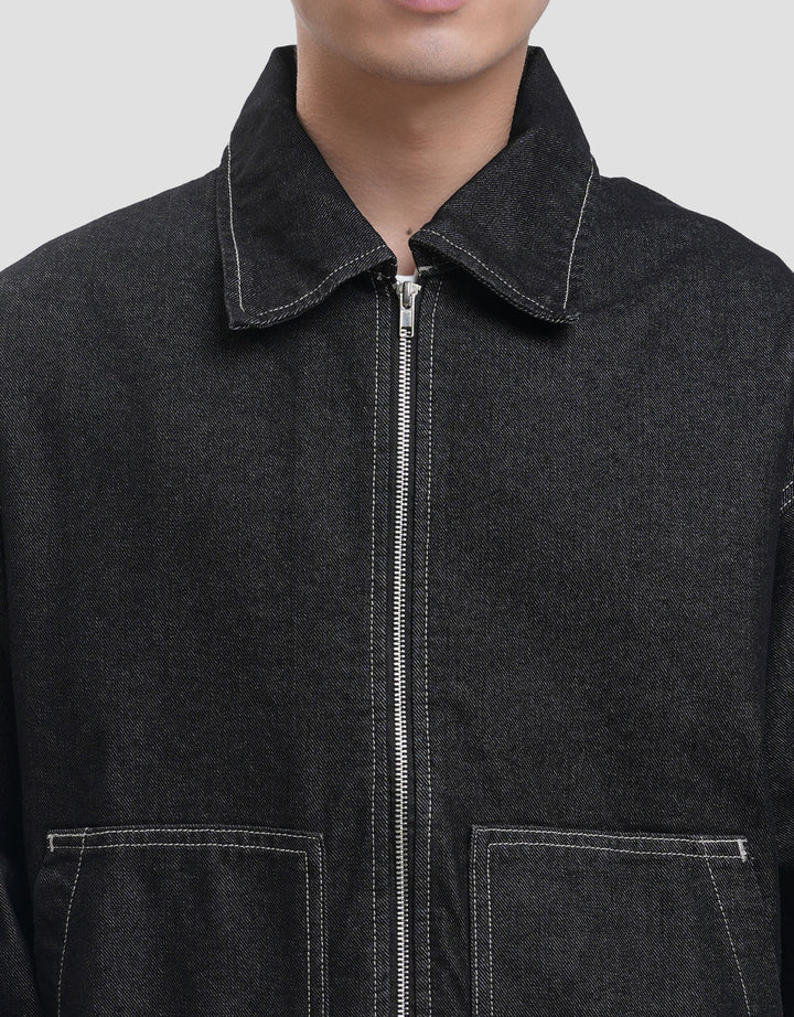 Nevada Boxy Fit With Full Zipper Jaket Jeans Pria