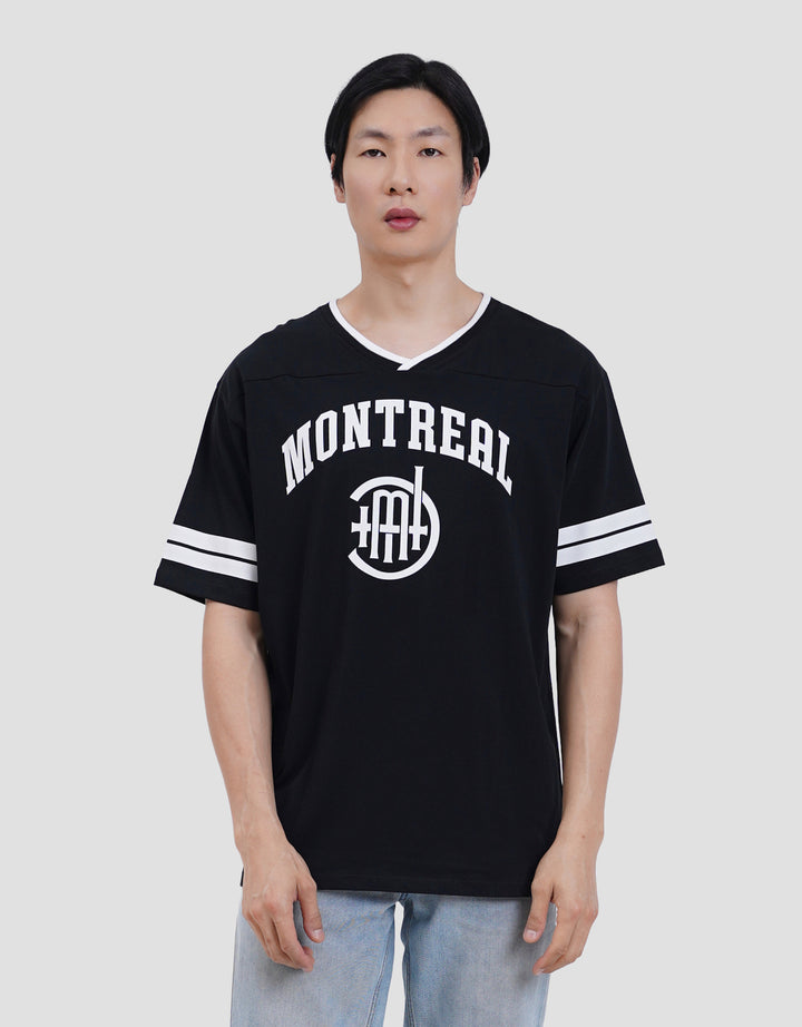 Aos Theme The Jocks Vneck Number-3 Kaos Oversize Pria