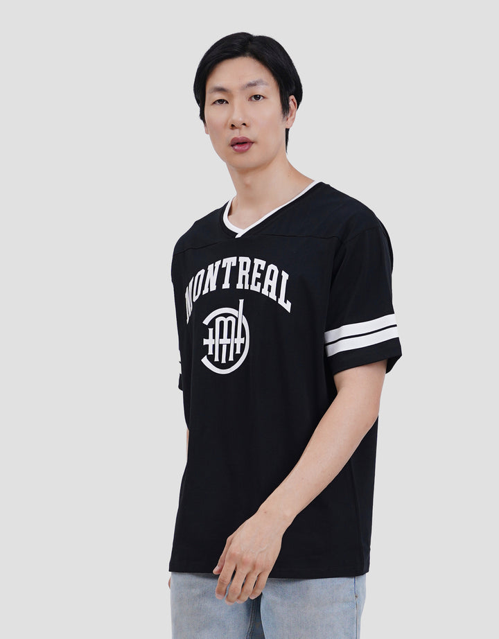 Aos Theme The Jocks Vneck Number-3 Kaos Oversize Pria