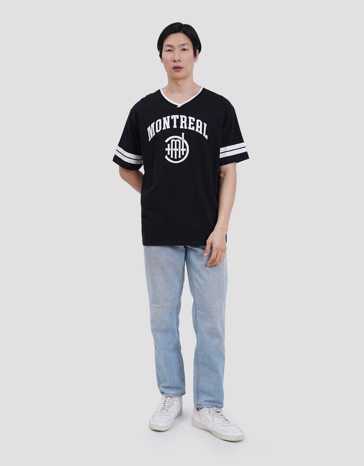 Aos Theme The Jocks Vneck Number-3 Kaos Oversize Pria