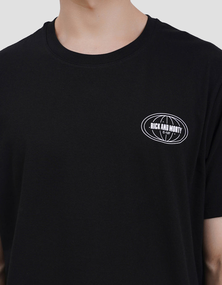 Aos Theme Warner Bros Rick And Morty-3 Kaos Lengan Pendek Pria