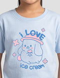 MxM Little Girl Printed I Love Ice Cream Kaos Anak Perempuan
