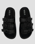 VOLO SLIP ON TRIPLE BUCKLE SANDAL WEDGES EDNA01 WANITA