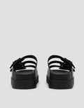 VOLO SLIP ON TRIPLE BUCKLE SANDAL WEDGES EDNA01 WANITA