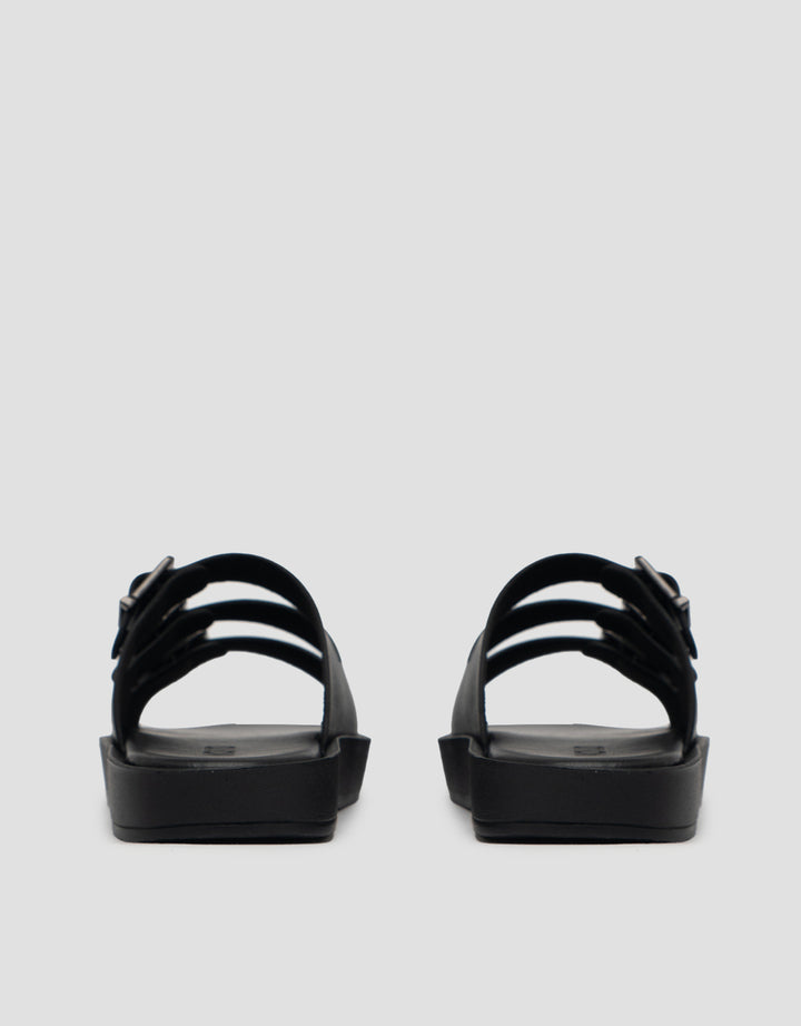 VOLO SLIP ON TRIPLE BUCKLE SANDAL FLAT AVA02 WANITA