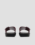 VOLO SLIP ON TRIPLE BUCKLE SANDAL FLAT AVA02 WANITA