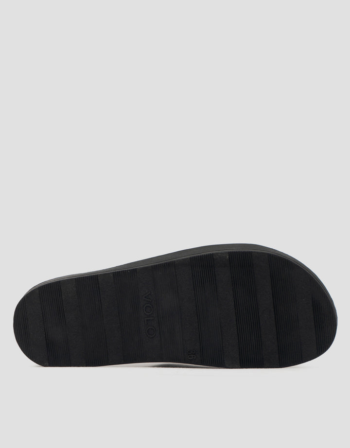 VOLO SLIP ON TRIPLE BUCKLE SANDAL FLAT AVA02 WANITA