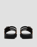 VOLO SLIP ON TRIPLE BUCKLE SANDAL FLAT AVA02 WANITA