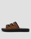 VOLO SLIP ON TRIPLE BUCKLE SANDAL FLAT AVA02 WANITA