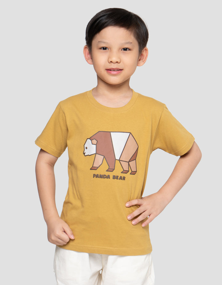 Little M Panda Bear Print Kaos Anak Laki-laki