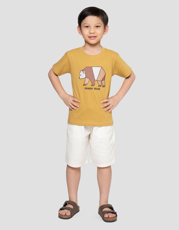 Little M Panda Bear Print Kaos Anak Laki-laki