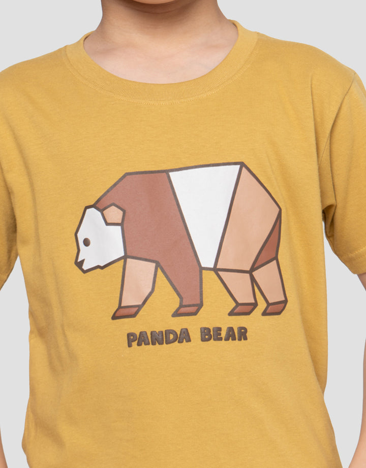 Little M Panda Bear Print Kaos Anak Laki-laki