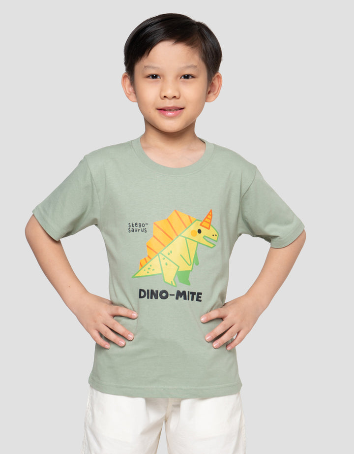 Little M Dino Mite Print Kaos Anak Laki-laki