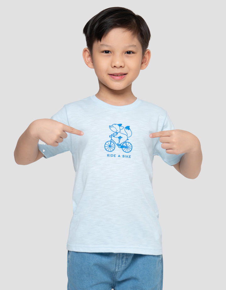 Little M Print Ride A Bike Kaos Anak Laki-laki