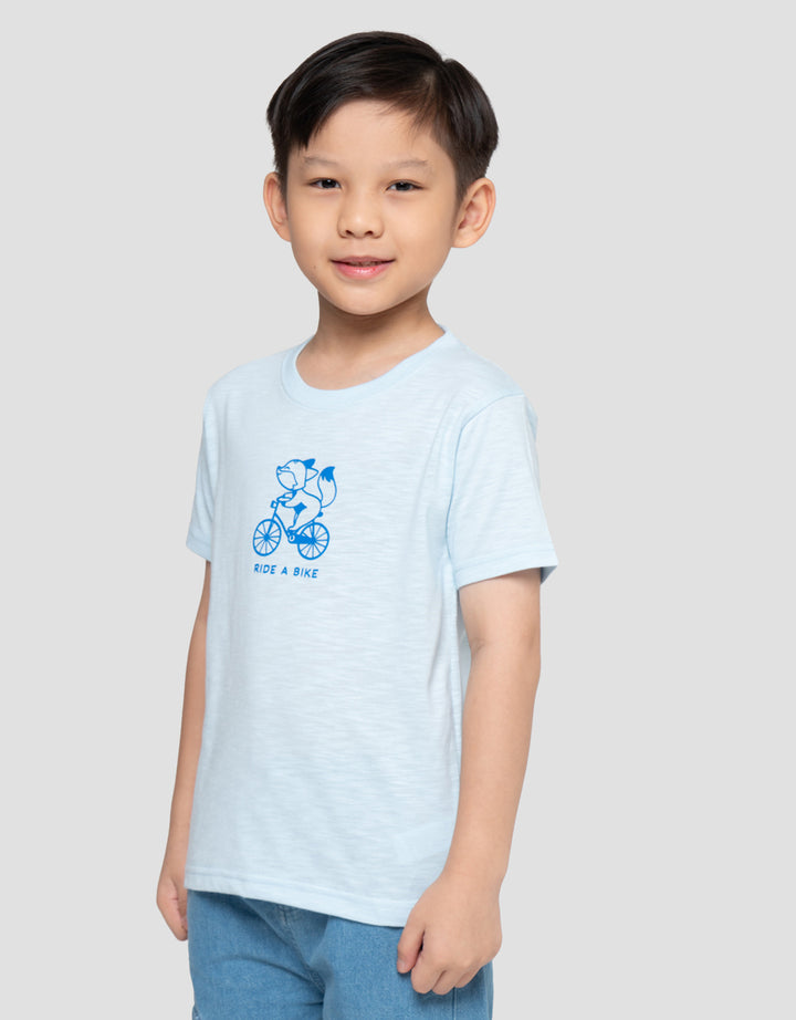 Little M Print Ride A Bike Kaos Anak Laki-laki