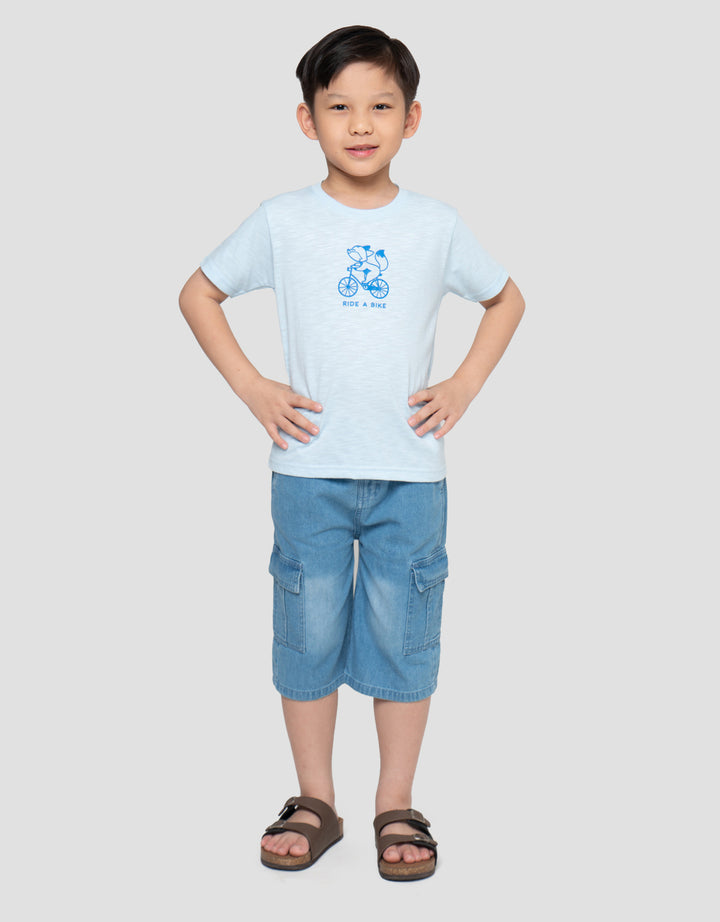 Little M Print Ride A Bike Kaos Anak Laki-laki