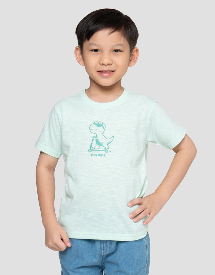 Little M Print Dino Fun Ride Kaos Anak Laki-laki