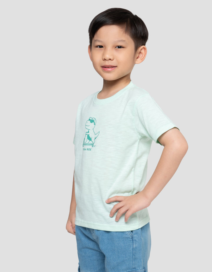 Little M Print Dino Fun Ride Kaos Anak Laki-laki