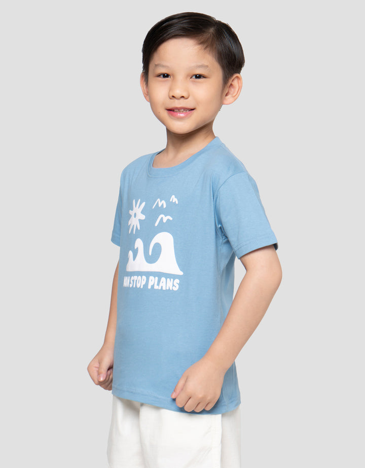 Little M Non Stop Plans Print Kaos Anak Laki-laki