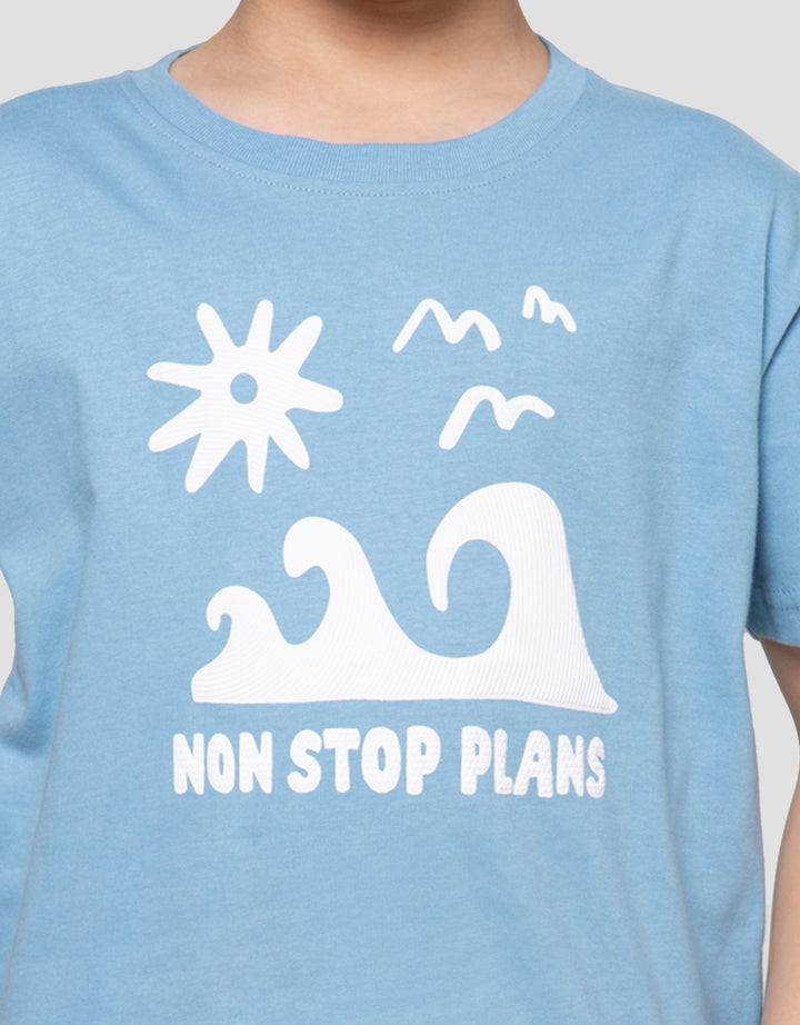 Little M Non Stop Plans Print Kaos Anak Laki-laki
