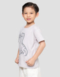 Little M Outline Big Dino Print Kaos Anak Laki-laki