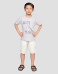 Little M Outline Big Dino Print Kaos Anak Laki-laki