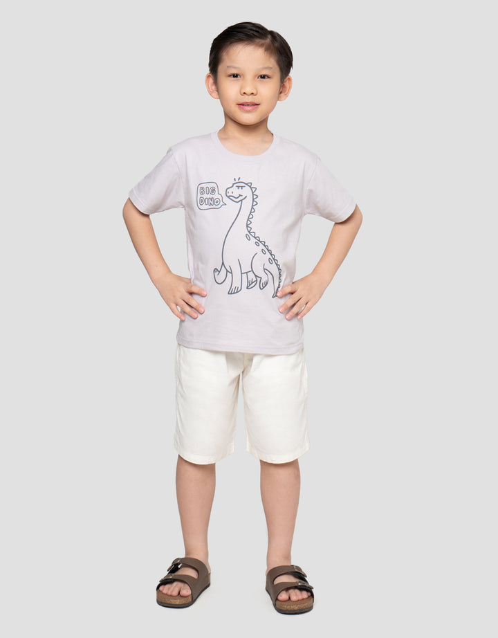 Little M Outline Big Dino Print Kaos Anak Laki-laki