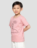 Little M Outline Smile A Lot Print Kaos Anak Laki-laki