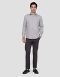 Cole Slim Solid Texture Kemeja Lengan Panjang Pria