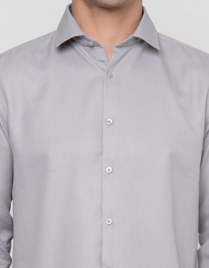Cole Slim Solid Texture Kemeja Lengan Panjang Pria