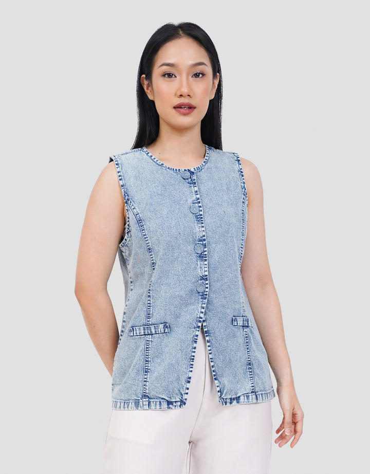 SUKO ROMPI VEST JEANS WANITA