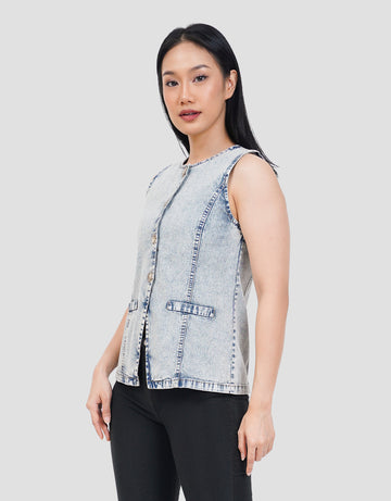 SUKO ROMPI VEST JEANS WANITA