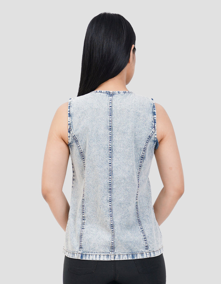 SUKO ROMPI VEST JEANS WANITA