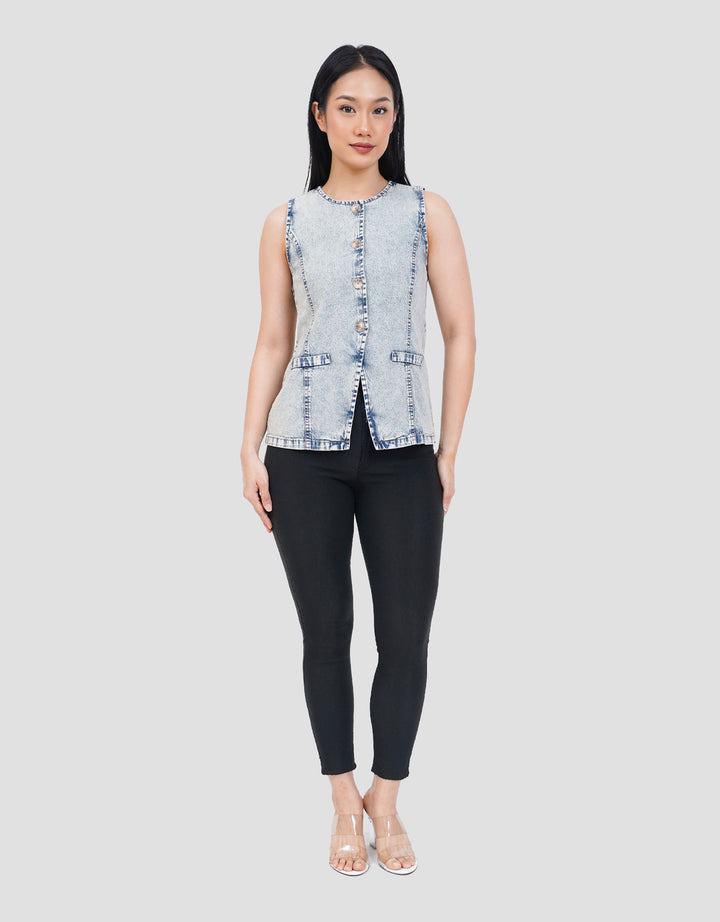 SUKO ROMPI VEST JEANS WANITA