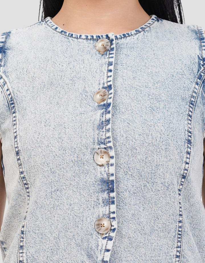 SUKO ROMPI VEST JEANS WANITA