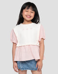 Little M Kombi Knit Tekstur Kemeja Anak Perempuan