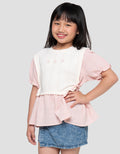 Little M Kombi Knit Tekstur Kemeja Anak Perempuan