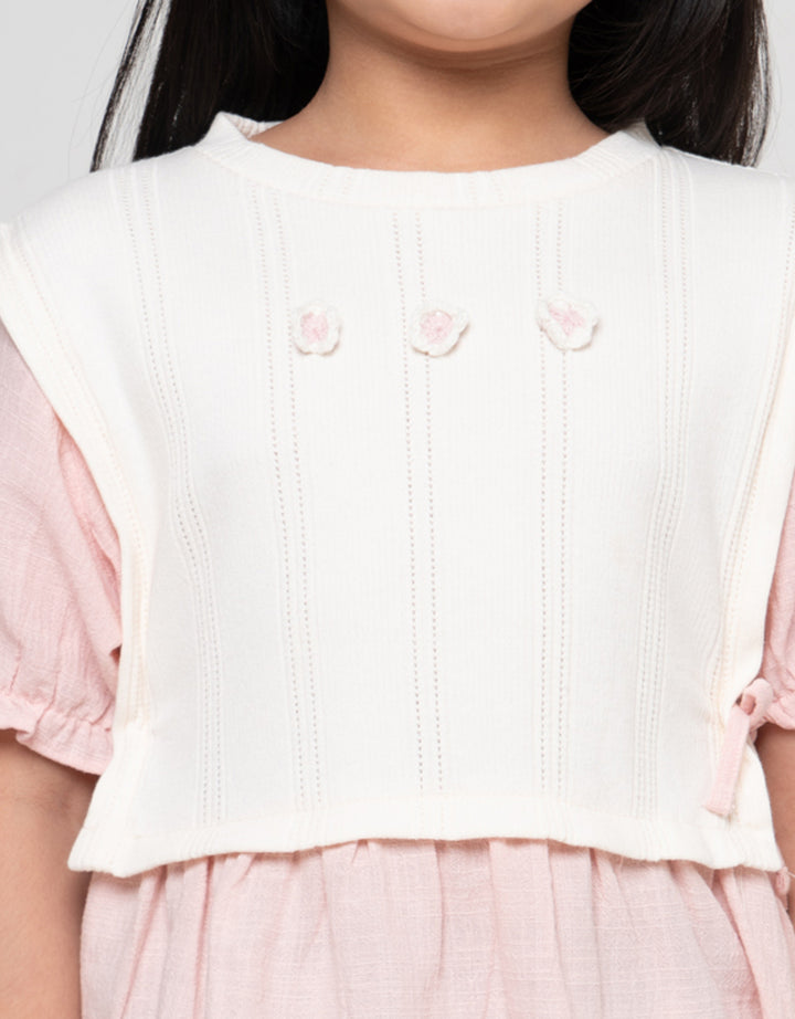 Little M Kombi Knit Tekstur Kemeja Anak Perempuan